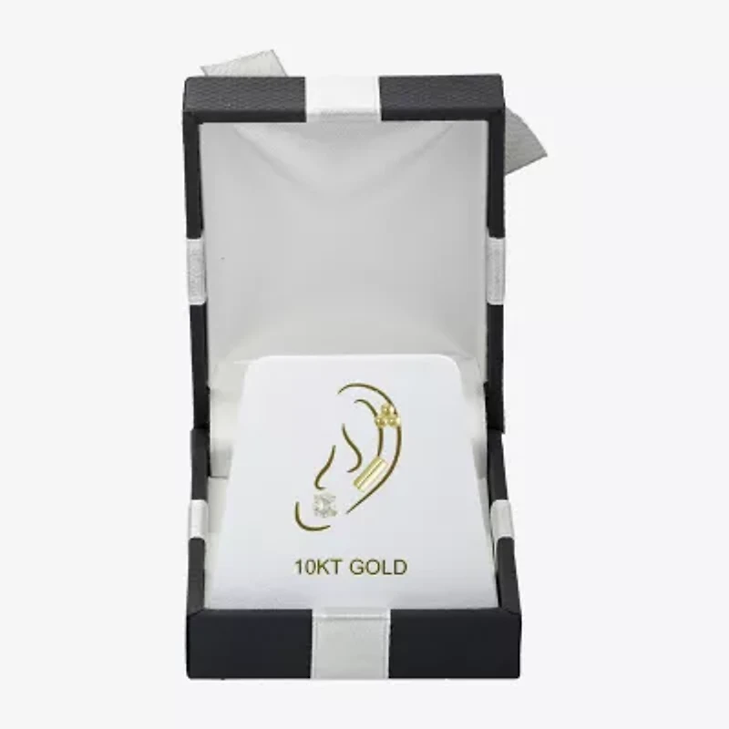 Gold Addiction Womens Cubic Zirconia 10K Gold 3 Pair Earring Set