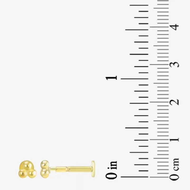 Gold Addiction Womens Cubic Zirconia 10K Gold 3 Pair Earring Set