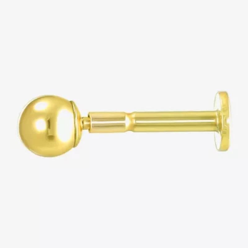 Gold Addiction Womens 10K Gold Ball Cross Heart 3 Pair Earring Set