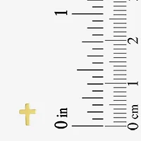 Gold Addiction Womens 10K Gold Ball Cross Heart 3 Pair Earring Set