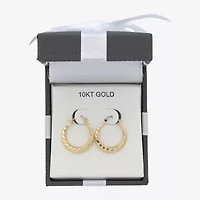 Womens 10K Gold 18mm Round Hoop Earrings