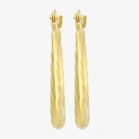 Womens 10K Gold 18mm Round Hoop Earrings