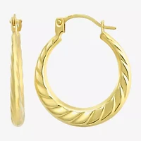 Womens 10K Gold 18mm Round Hoop Earrings