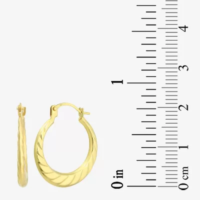Womens 10K Gold 18mm Round Hoop Earrings