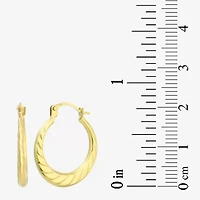 Womens 10K Gold 18mm Round Hoop Earrings