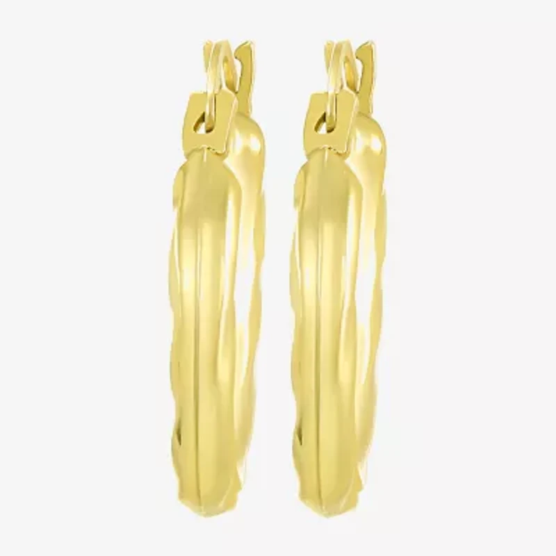 Womens 10K Gold 18mm Round Hoop Earrings