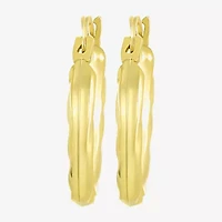 Womens 10K Gold 18mm Round Hoop Earrings