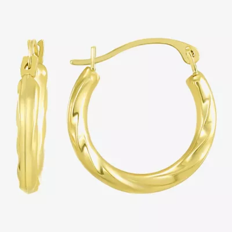 Womens 10K Gold 18mm Round Hoop Earrings