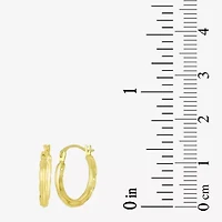Womens 10K Gold 18mm Round Hoop Earrings