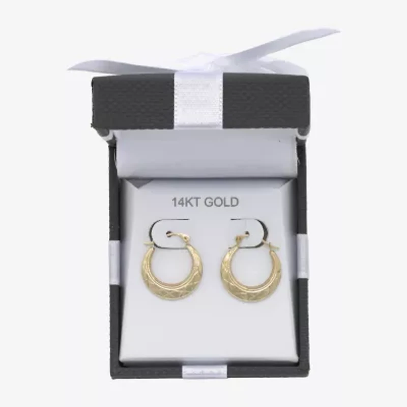 Womens 14K Gold 20mm Round Hoop Earrings