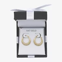 Womens 14K Gold 20mm Round Hoop Earrings
