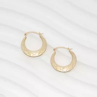 Womens 14K Gold 20mm Round Hoop Earrings