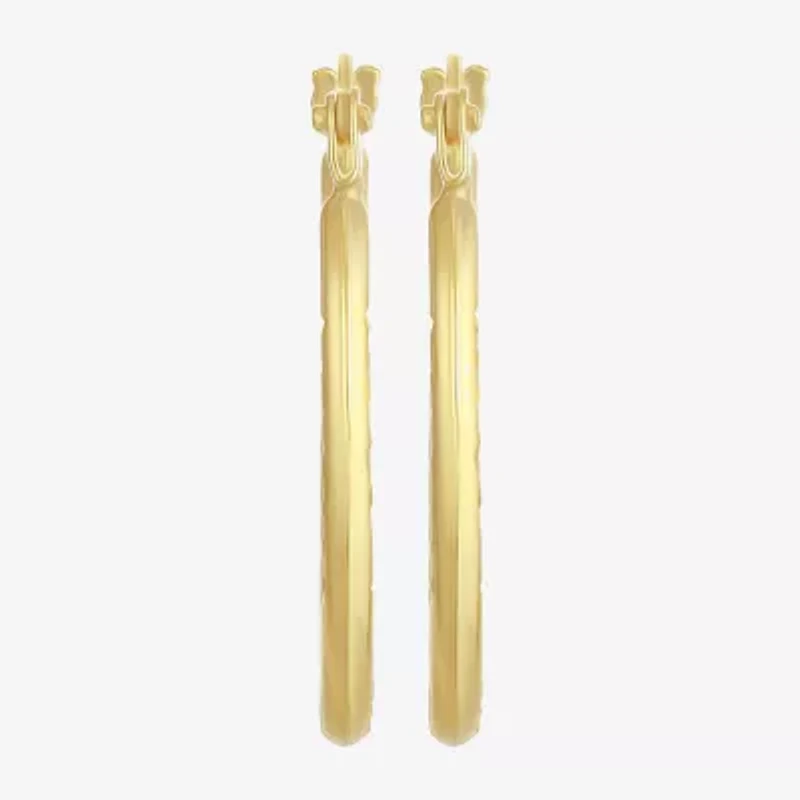 Womens 14K Gold 20.5mm Oval Hoop Earrings