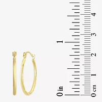 Womens 14K Gold 20.5mm Oval Hoop Earrings