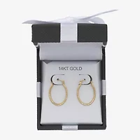 Womens 14K Gold 20.5mm Oval Hoop Earrings