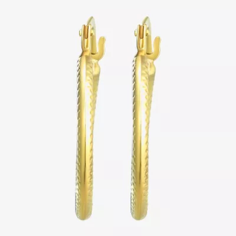 Womens 14K Gold 17.5mm Round Hoop Earrings