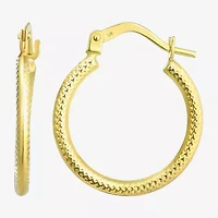 Womens 14K Gold 17.5mm Round Hoop Earrings
