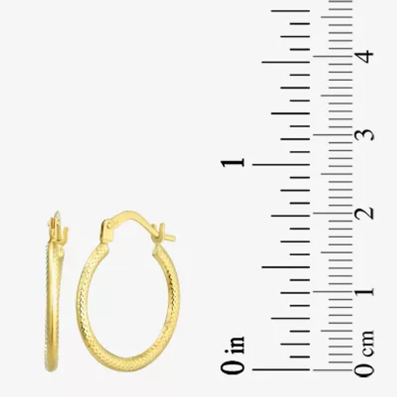 Womens 14K Gold 17.5mm Round Hoop Earrings