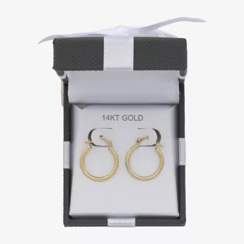 Womens 14K Gold 17.5mm Round Hoop Earrings