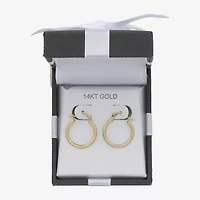 Womens 14K Gold 17.5mm Round Hoop Earrings
