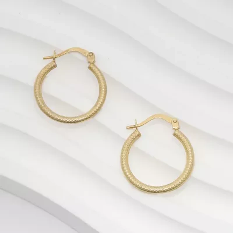 Womens 14K Gold 17.5mm Round Hoop Earrings