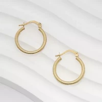 Womens 14K Gold 17.5mm Round Hoop Earrings