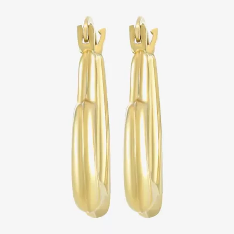 Womens 14K Gold 19mm Heart Hoop Earrings