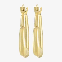 Womens 14K Gold 19mm Heart Hoop Earrings