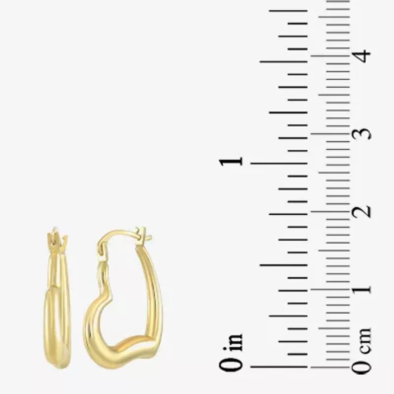 Womens 14K Gold 19mm Heart Hoop Earrings