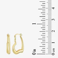Womens 14K Gold 19mm Heart Hoop Earrings