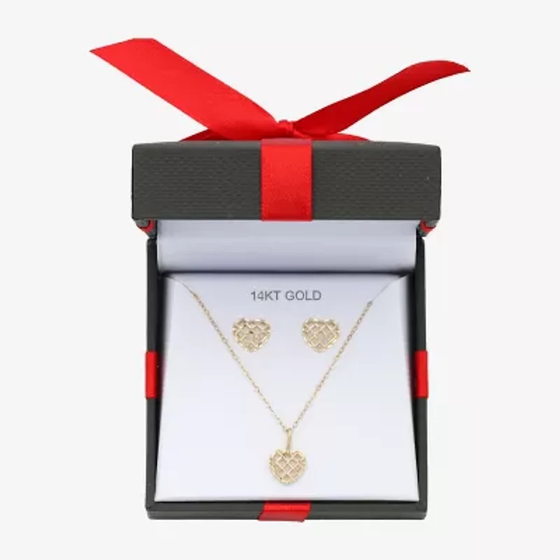Womens 14K Gold Heart 2-pc. Jewelry Set
