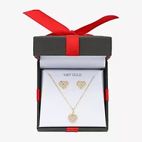 Womens 14K Gold Heart 2-pc. Jewelry Set