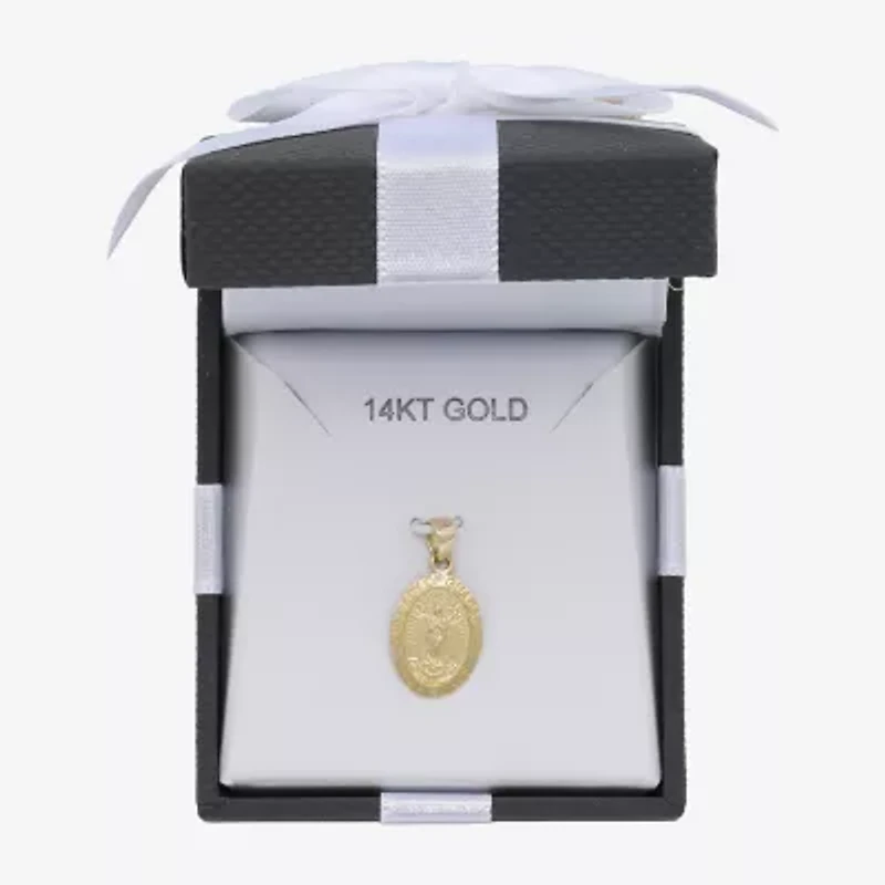 Our Lady Of Guadalupe Unisex Adult 14K Gold Oval Pendant