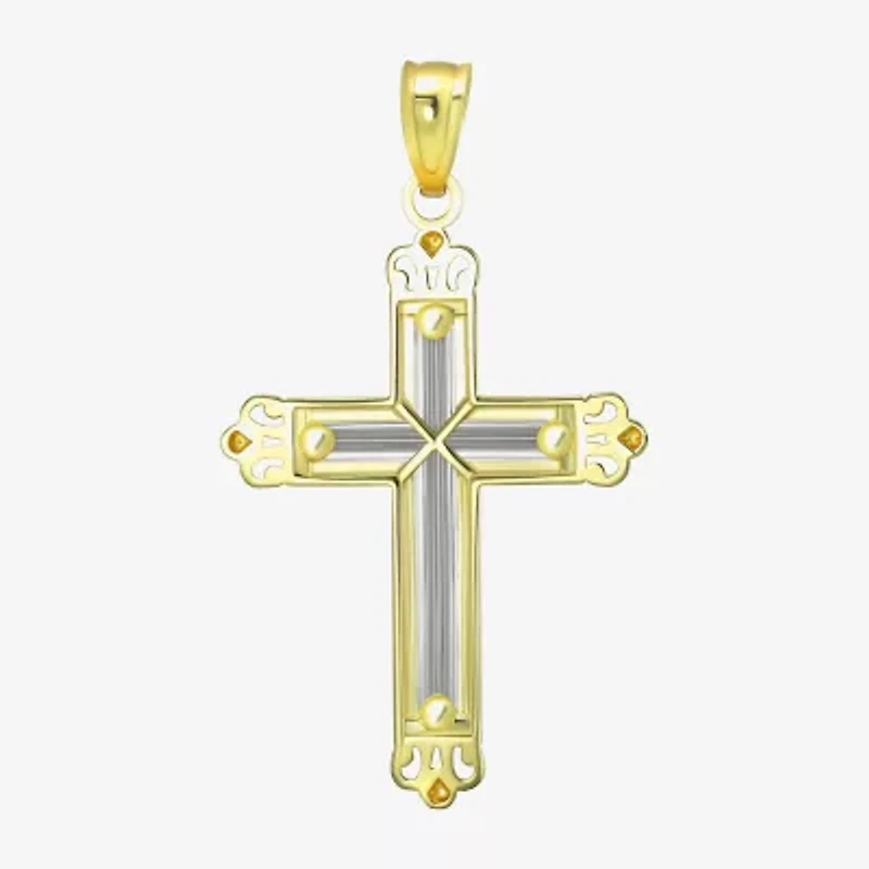 Cross Unisex Adult 10K Two Tone Gold Cross Pendant