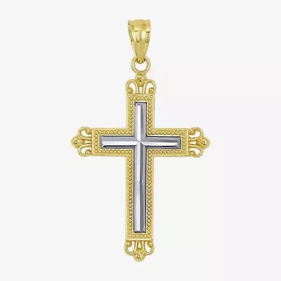 Cross Unisex Adult 10K Two Tone Gold Cross Pendant