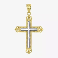 Cross Unisex Adult 10K Two Tone Gold Cross Pendant