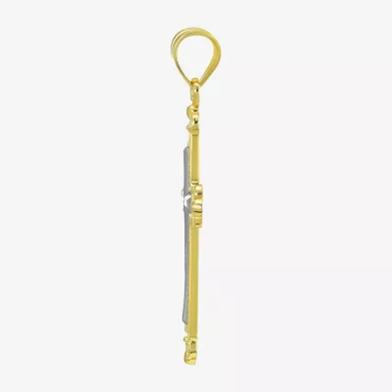 Cross Unisex Adult 10K Two Tone Gold Cross Pendant