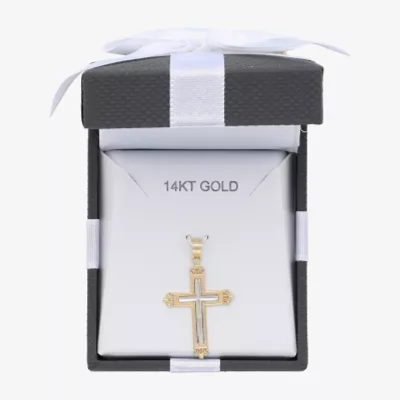 Cross Unisex Adult 10K Two Tone Gold Cross Pendant