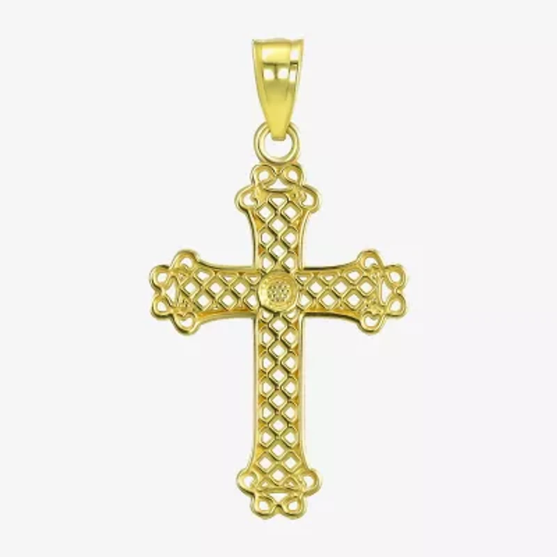 Cross Unisex Adult 10K Two Tone Gold Cross Pendant