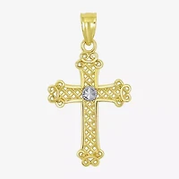 Cross Unisex Adult 10K Two Tone Gold Cross Pendant