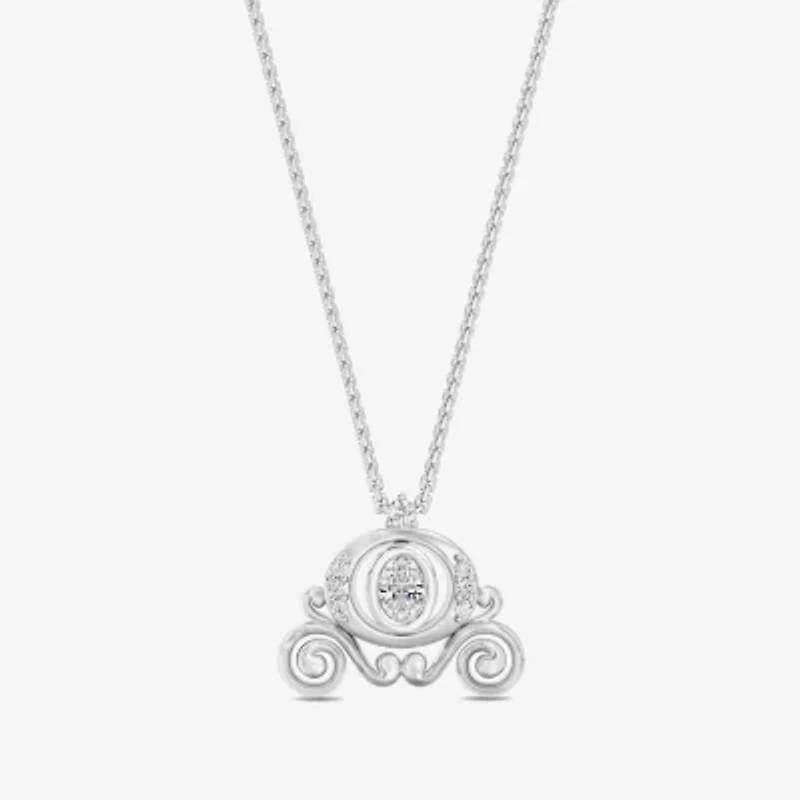 (I Womens 1/4 CT. T.W. Lab Grown White Diamond Sterling Silver 18 Inch Pendant Necklace