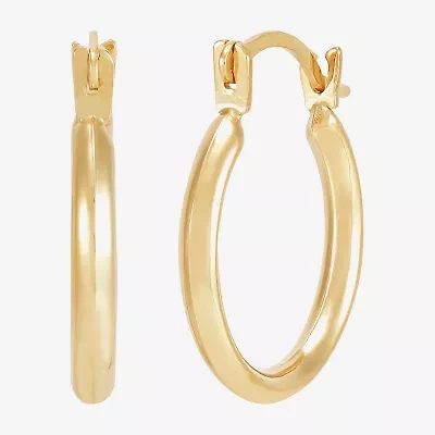 Limited Quantities! Womens 10K Gold 14.2mm Hoop Earrings