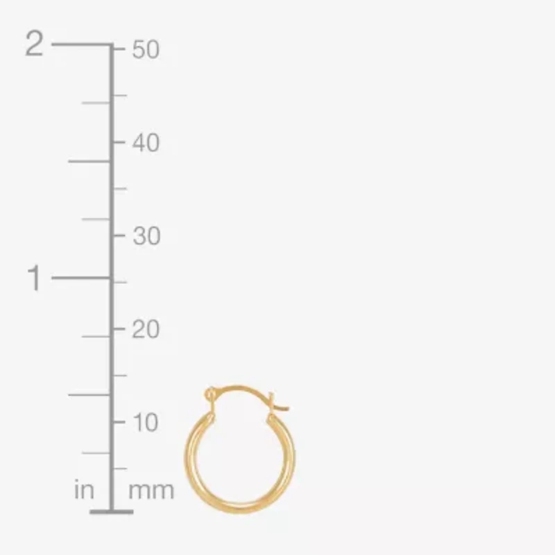 Limited Quantities! Womens 10K Gold 14.2mm Hoop Earrings
