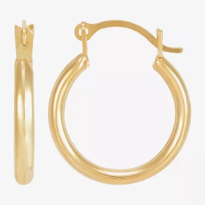 Limited Quantities! Womens 10K Gold 14.2mm Hoop Earrings
