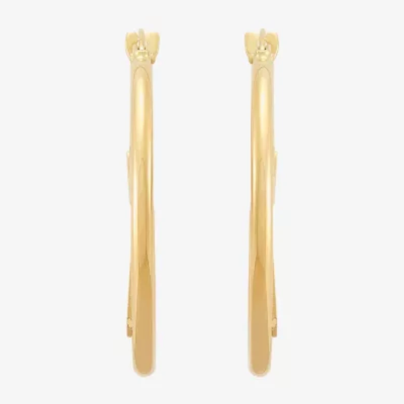 Limited Quantities! Womens 10K Gold 24.1mm Hoop Earrings