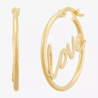 Limited Quantities! Womens 10K Gold 24.1mm Hoop Earrings