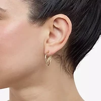 Limited Quantities! Womens 10K Gold 24.1mm Hoop Earrings