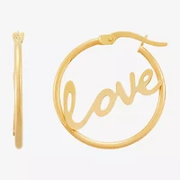 Limited Quantities! Womens 10K Gold 24.1mm Hoop Earrings