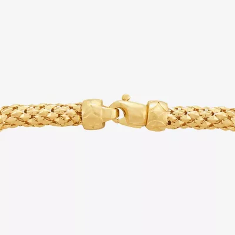 Limited Quantities! Womens 14K Gold 7.5 Inch Hollow Popcorn Chain Bracelet
