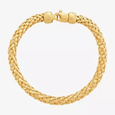 Limited Quantities! Womens 14K Gold 7.5 Inch Hollow Popcorn Chain Bracelet